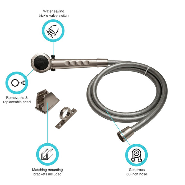 Dura Faucet Hand-Held Shower Head (MPN: DF-SA130-SN)