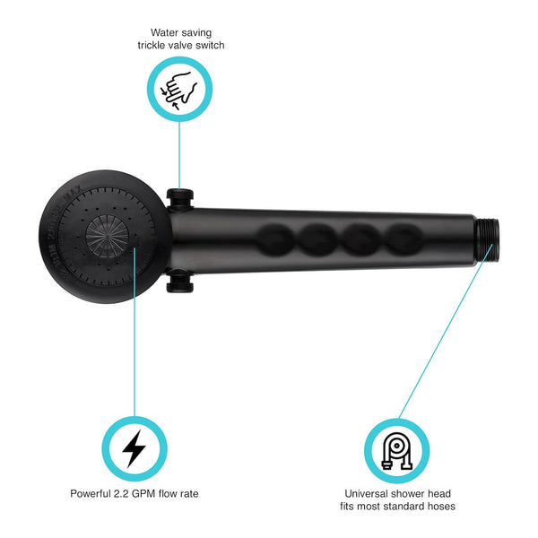 Dura Faucet Hand-Held Shower Head (MPN: DF-SA135-BK)