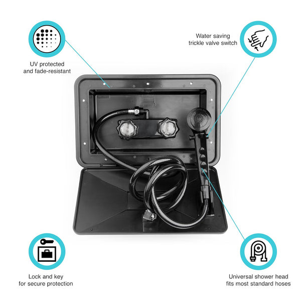 Dura Faucet Exterior Shower System (MPN: DF-SA170-BK)