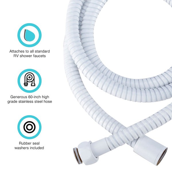 Dura Faucet Shower Head Hose (MPN: DF-SA200-WT)