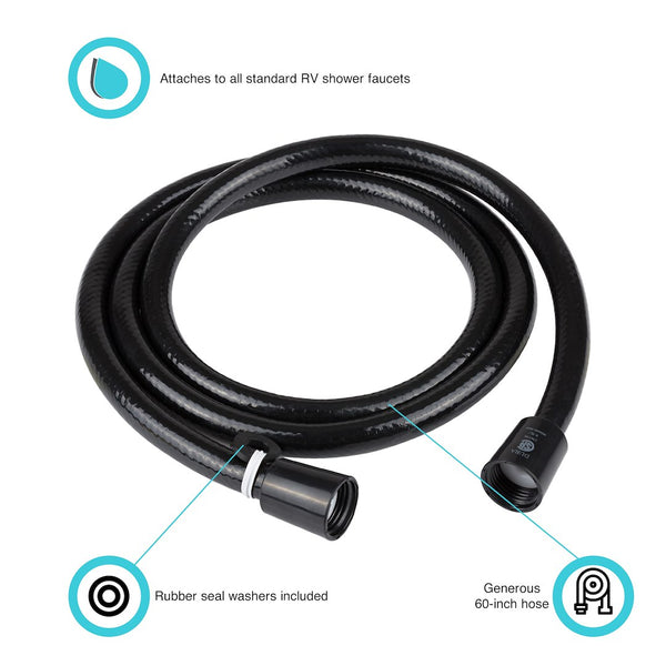 Dura Faucet Shower Head Hose (MPN: DF-SA230-BK)