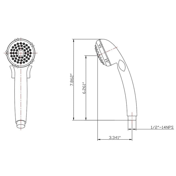 Dura Faucet Hand Held Shower Head (MPN: DF-SA400-MB)