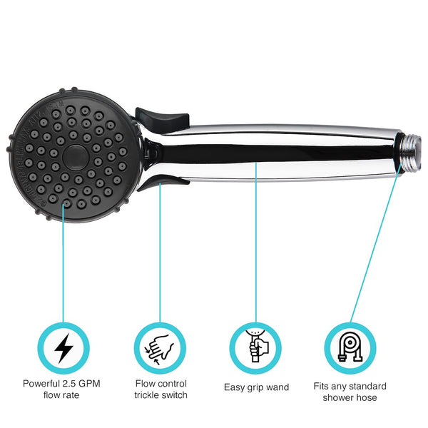 Dura Faucet Hand Held Shower Head (MPN: DF-SA400-CP)