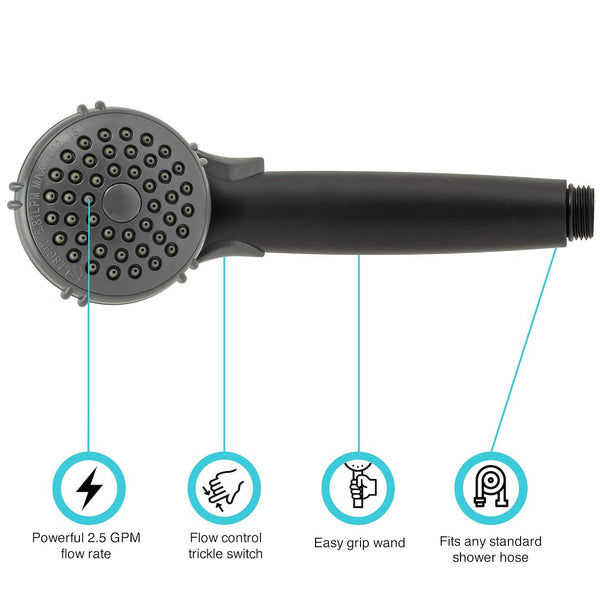 Dura Faucet Hand Held Shower Head (MPN: DF-SA400-MB)