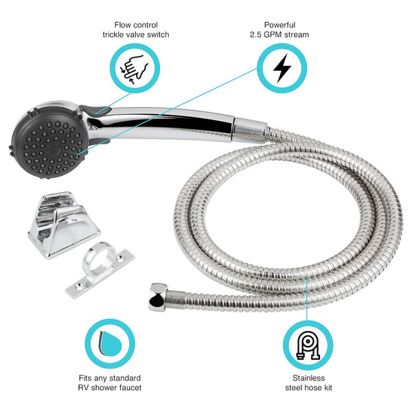 Dura Faucet Hand Held Shower Head (MPN: DF-SA400K-CP)