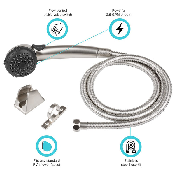Dura Faucet Hand Held Shower Head (MPN: DF-SA400K-SN)