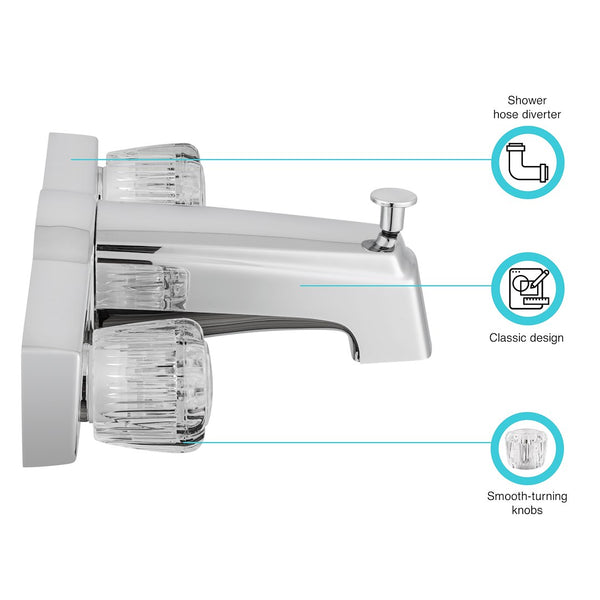 Dura Faucet Bathtub Faucet With Diverter (MPN: DF-SA610A-CP)