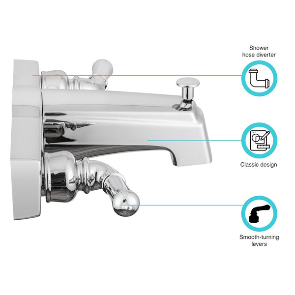 Dura Faucet Bathtub Faucet With Diverter (MPN: DF-SA610C-CP)