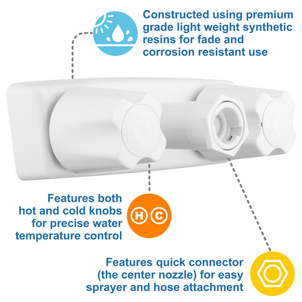 Dura Faucet Quick Connect Shower Faucet (MPN: DF-SA180-WT)