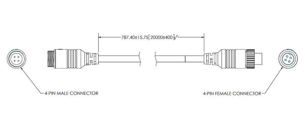 ECCO Backup Camera Cable (MPN: ECTC20-4)