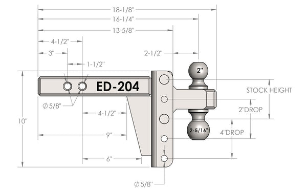 Bulletproof Hitches Trailer Hitch Ball Mount (MPN: ED204)