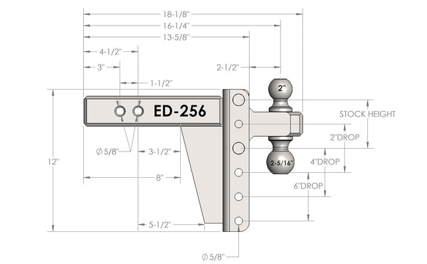Bulletproof Hitches Trailer Hitch Ball Mount (MPN: ED256)
