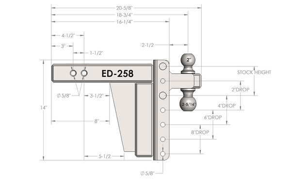 Bulletproof Hitches Trailer Hitch Ball Mount (MPN: ED258)