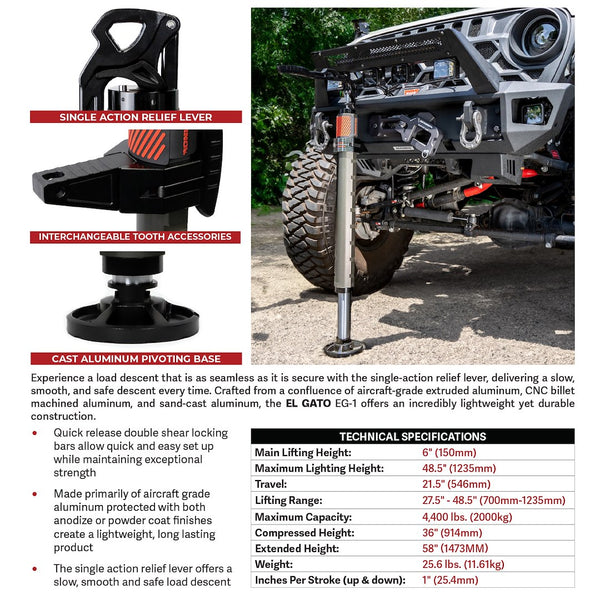 Go Rhino El Gato High Lift Hydraulic Jack (MPN: XG-RJ50010B)