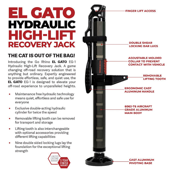 Go Rhino El Gato High Lift Hydraulic Jack (MPN: XG-RJ50010B)
