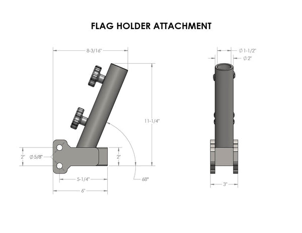 Bulletproof Hitches Flagpole Mount (MPN: FLAGHOLDER)