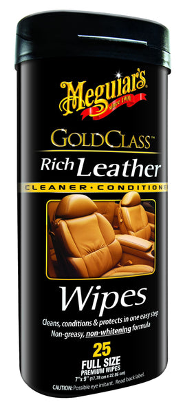 Meguiars Gold Class Rich Leather Wipes (MPN: G10900)