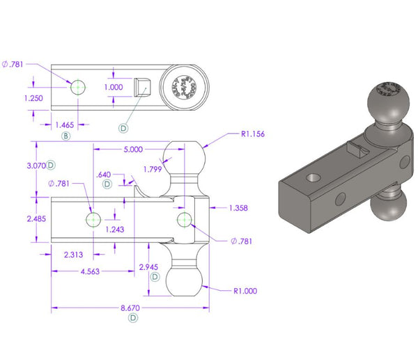 Gen-Y Hitch Replacement Dual-Ball Mount (MPN: GH-0161)
