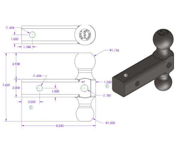 Gen-Y Hitch Replacement Dual-Ball Mount (MPN: GH-031)