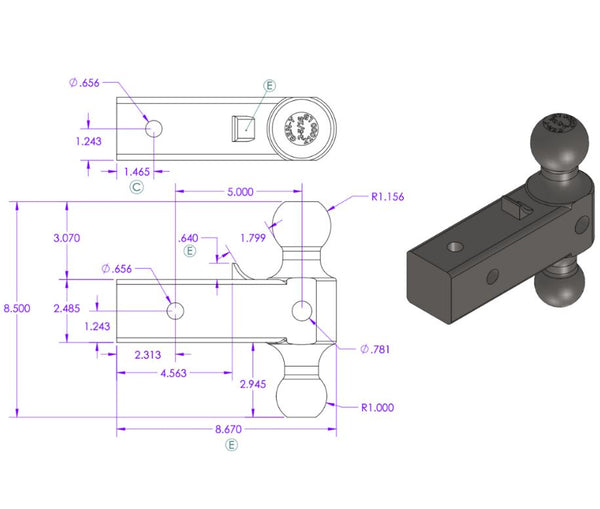 Gen-Y Hitch Replacement Dual-Ball Mount (MPN: GH-061)