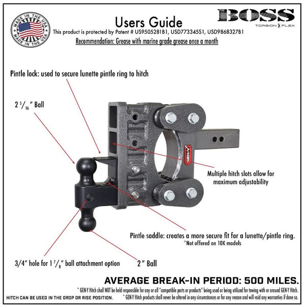 Gen-Y Hitch Torsion-Flex Trailer Hitch Ball Mount (MPN: GH-1115)