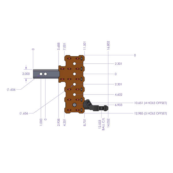 Gen-Y Hitch Adjustable Trailer Hitch Ball Mount (MPN: GH-13054X)