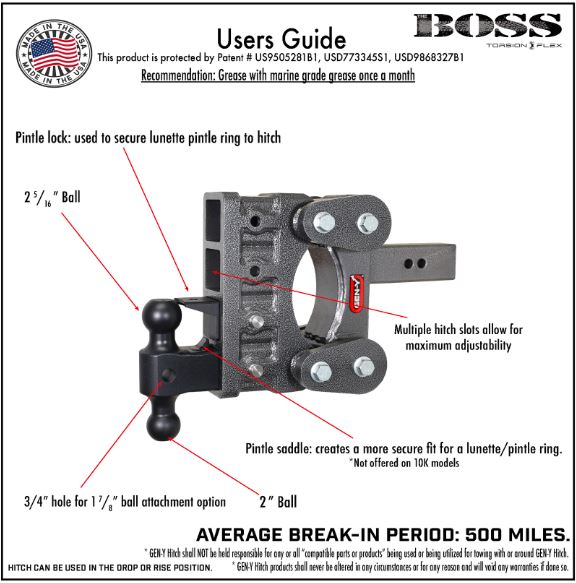 Gen-Y Hitch Torsion-Flex Ball Mount (MPN: GH-1815)