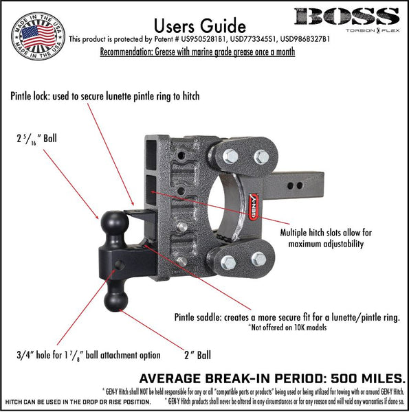Gen-Y Hitch Torsion-Flex Trailer Hitch Ball Mount (MPN: GH-1824)