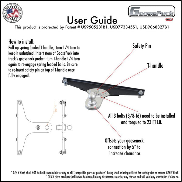 Gen-Y Hitch Gooseneck Trailer Hitch Ball (MPN: GH-21005)