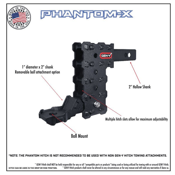 Gen-Y Hitch Phantom-X Trailer Hitch Ball Mount (MPN: GH-2414X)