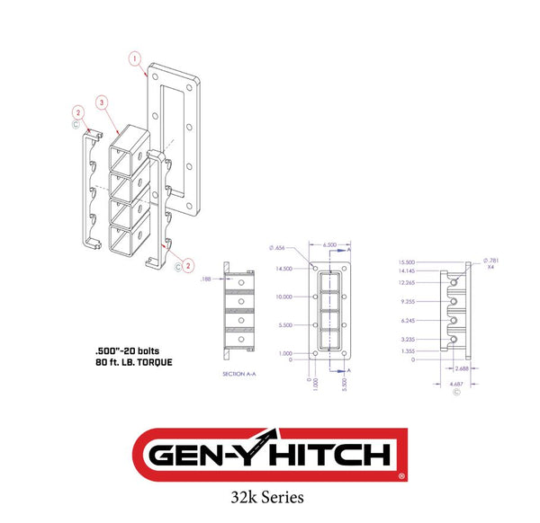 Gen-Y Mega-Duty Adjustable Bolt-On Hitch (MPN: GH-3024)
