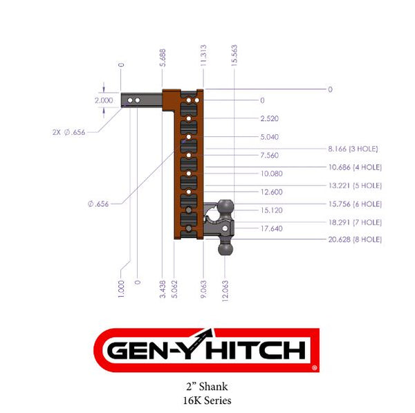 Gen-Y Mega-Duty Trailer Hitch Ball Mount (MPN: GH-515)