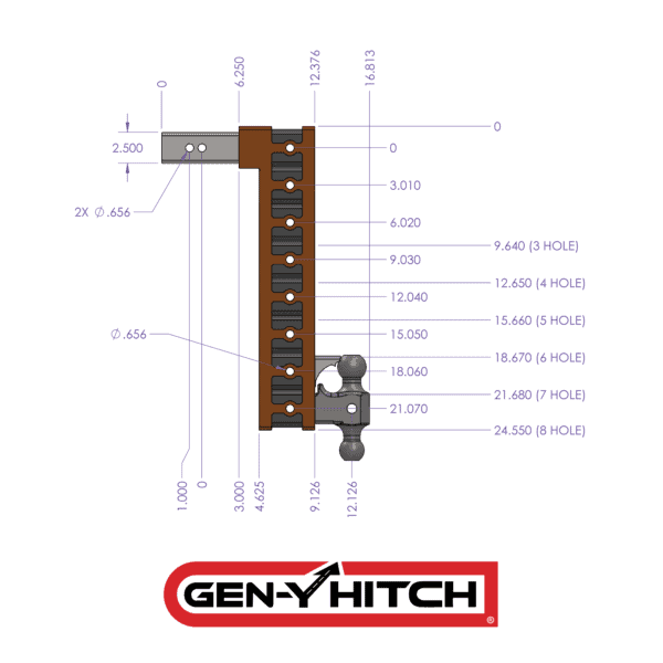 Gen Y Hitch Mega Duty Adjustable Drop Hitch (MPN: GH-623)