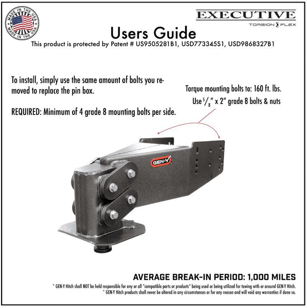 Gen-Y Hitch Fifth Wheel Trailer Hitch Pin Box (MPN: GH-8060)