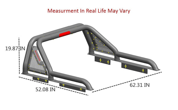 Black Horse Gladiator Roll Bar (MPN: GLRB-03B-PLB)