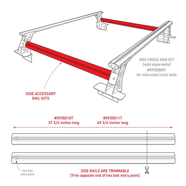 Go Rhino Bed Cargo Rack Side Rail (MPN: 5935011T)