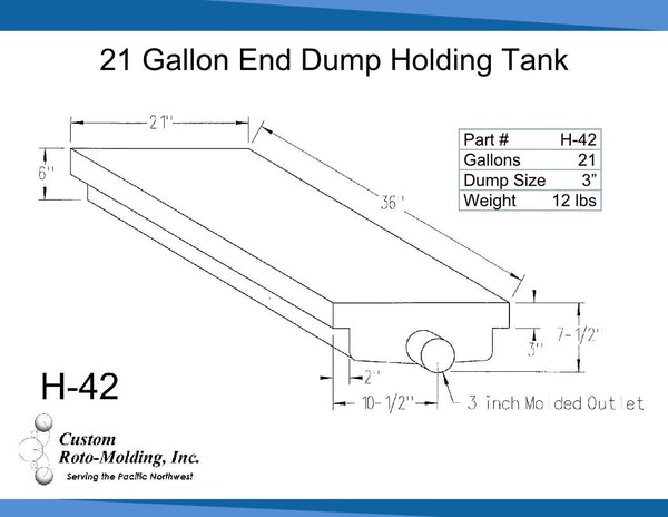 Custom Roto Molding Waste Holding Tank (MPN: H-42)
