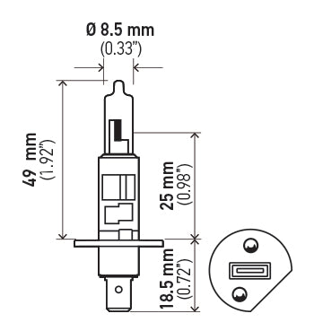 Hella Halogen Headlight Bulb (MPN: H1)