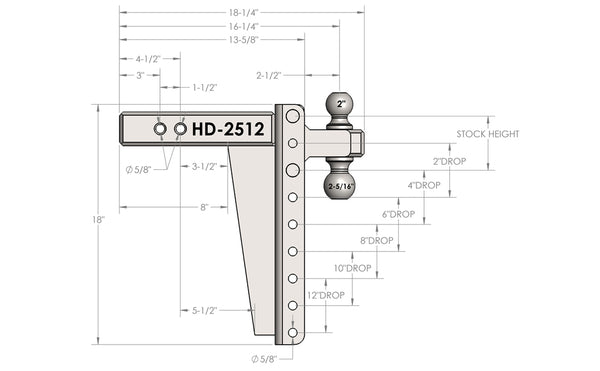 Bulletproof Hitches Heavy Duty Hitch (MPN: HD2512)
