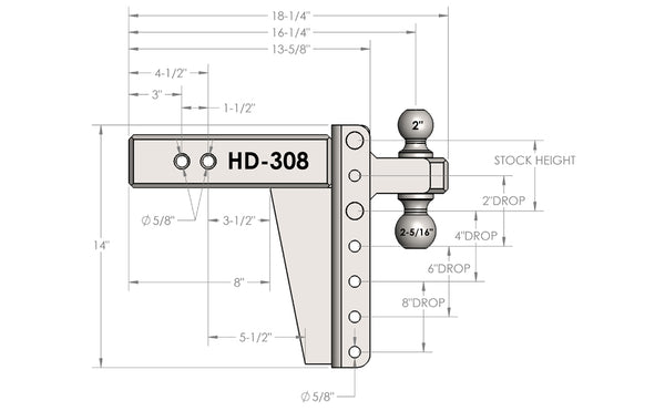 Bulletproof Hitches Heavy Duty Hitch (MPN: HD308)