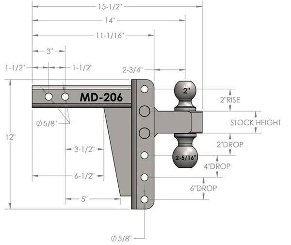 Bulletproof Hitches Medium Duty Hitch (MPN: MD206)