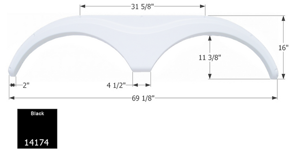 Icon Fender Skirt for Tandem Axle RVs (MPN: 14174)
