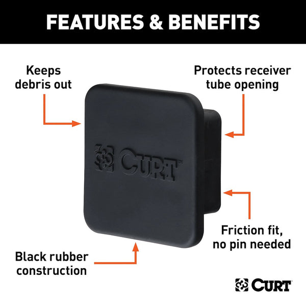CURT Trailer Hitch Cover for 2-1/2 Inch Receiver (MPN: 22277)