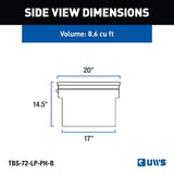 UWS Gloss Black Heavy-Wall Aluminum Truck Tool Box (MPN: EC10622)