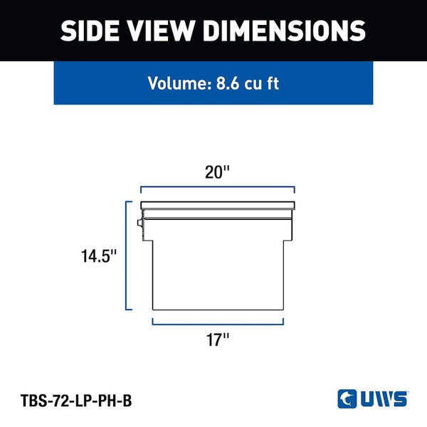 UWS Gloss Black Heavy-Wall Aluminum Truck Tool Box (MPN: EC10622)