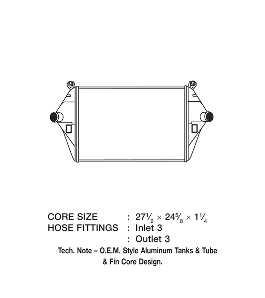 CSF Intercooler Air To Air Aluminum (MPN: 6009)