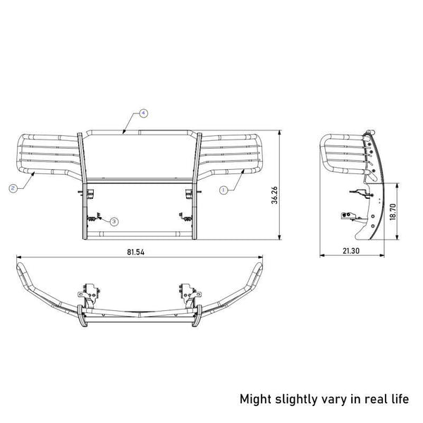 Black Horse Off Road Grille Guard (MPN: 17GS12MA)