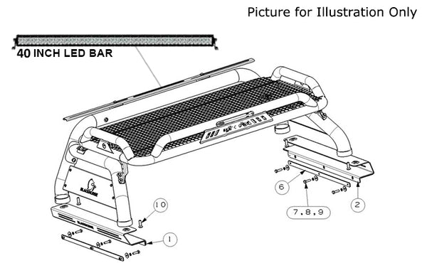 Black Horse Off Road Truck Bed Bar (MPN: ATRB8BK-KIT)