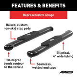 Aries 4 Inch Oval Nerf Bar With Step Pads (MPN: S224048)