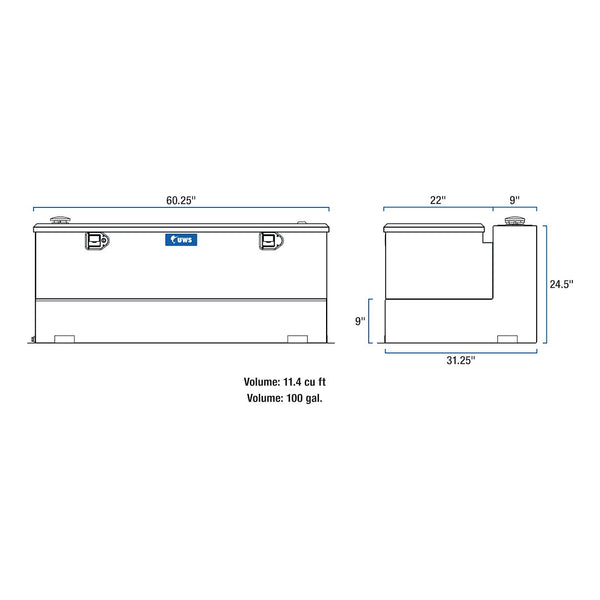UWS Liquid Transfer Tank and Tool Box Unit (MPN: TT-100-COMBO)